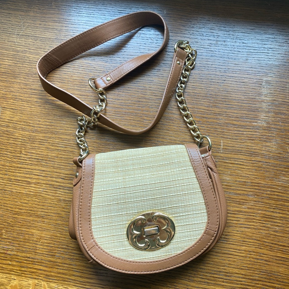 Emma Fox Straw and Leather Purse